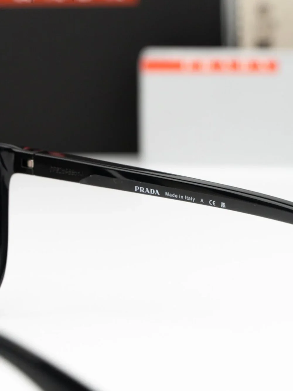 Prada Linea Rossa Men Sunglasses Black Grey Gradient Square PSA08S 1AB0A7 NEW